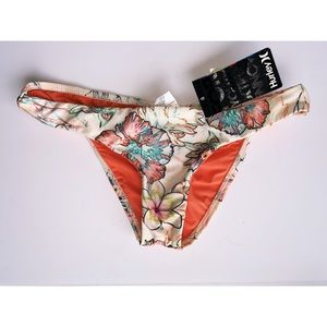 NEW Hurley hipster coral floral bikini bottoms